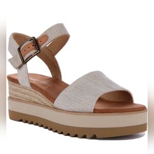 TOMS Beige Wedge Sandals